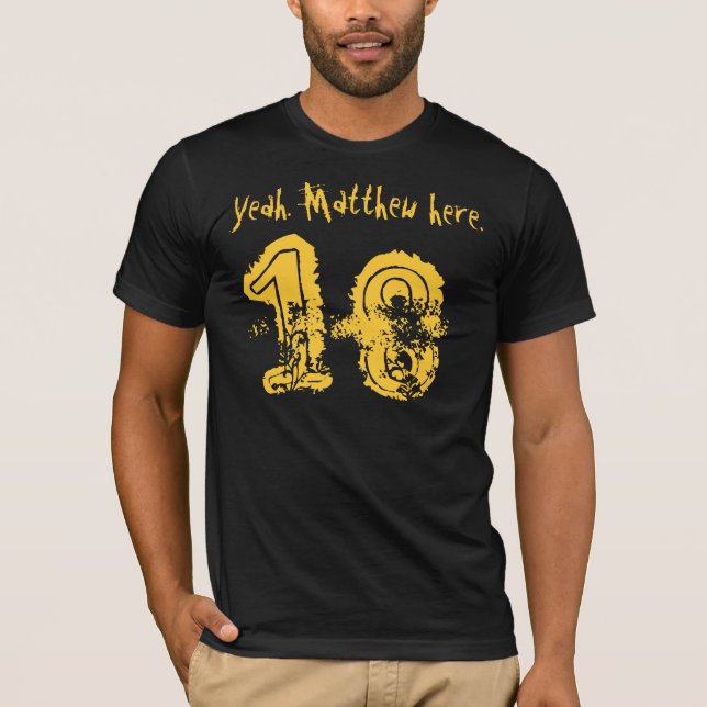 18th Birthday Gift Eighteen Custom Name T-Shirt (Front)