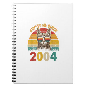 18Th Birthday Gift For A Cat Lover Sunset Awesome Notebook