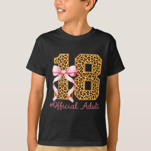 18th Birthday Girl Nk Coquette Bow Leopard 18 Year T-Shirt