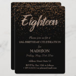 18th Birthday Gold Glitter Invitation<br><div class="desc">18th  Birthday Gold Glitter</div>