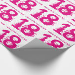 18th Birthday granddaughter, pink text on white. Wrapping Paper<br><div class="desc">White background with pink text,  for any granddaughter turning 18.</div>