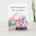 *18TH BIRTHDAY* GRANDDAUGHTER TIME TO CELEBRATE  CARD<br><div class="desc">A FIAT FILLED WITH BALLOONS AND "YOUR WISHES" MAKE THIS CARD SO VERY SPECIAL FOR YOUR "GRANDDAUGHER'S BIRTHDAY** AND BEING FROM "YOU" MAKES IT EVEN MORE SO!!! THANKS FOR STOPPING BY ONE OF MY EIGHT STORES! CHANGE THE AGE IN SECONDS IF YOU NEED TO :) THANKS</div>