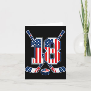 18th birthday hockey player bday party 18 years card