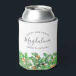 18th Birthday Holly December Birth Flower Custom Can Cooler<br><div class="desc">Festive green holly and red berries decorate this birthday party can cooler. Elegant typography spells out Happy Birthday and Cheers to your birthday years. The birthday celebrant's name is written in between in a trendy script.</div>