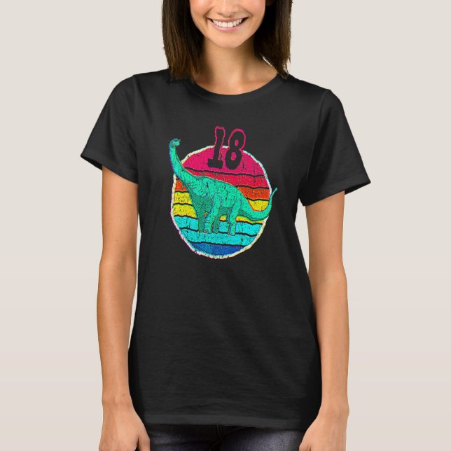18th Birthday I Brachiosaurus Diplodocus I Family  T-Shirt (Front)