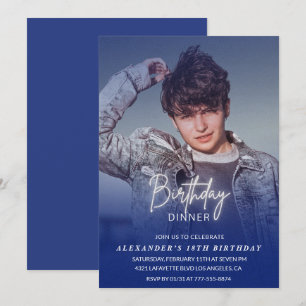 18th birthday invitation Birthday Dinner Photo Men