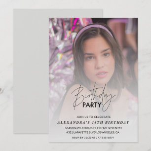 18th birthday invitation Birthday Party Photo Grey