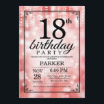 18th Birthday Invitation Red Glitter<br><div class="desc">18th Birthday Invitation with Red String Lights with Red Glitter Background. Red Birthday. Adult Birthday. Men or Women Bday Invite. 13th 15th 16th 18th 20th 21st 30th 40th 50th 60th 70th 80th 90th 100th, Any age. For further customization, please click the "Customize it" button and use our design tool to...</div>