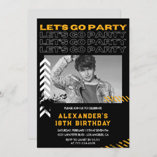18th birthday invitations Men Photo Spray paint
