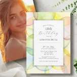 18th Birthday Invitations Multi Colour<br><div class="desc">These 18th birthday invitations feature a transparent watercolor framed boarder in pale shades of red, yellow, blue, green and orange. Use the template fields to add your custom details and personalized photo. Order printed cards or printable invitations. An excellent choice for adult and children birthdays. Use the template fields to...</div>