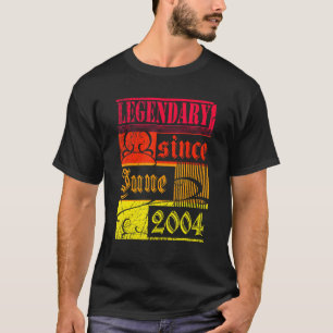 18th Birthday Legendary Since June 2004 Vintage Re T-Shirt