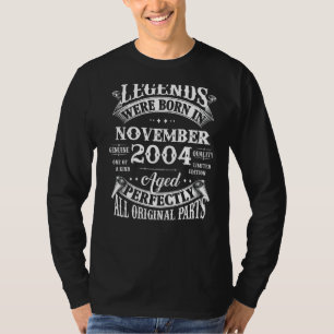 18th Birthday  Legends Born In November 2004 18 Yr T-Shirt