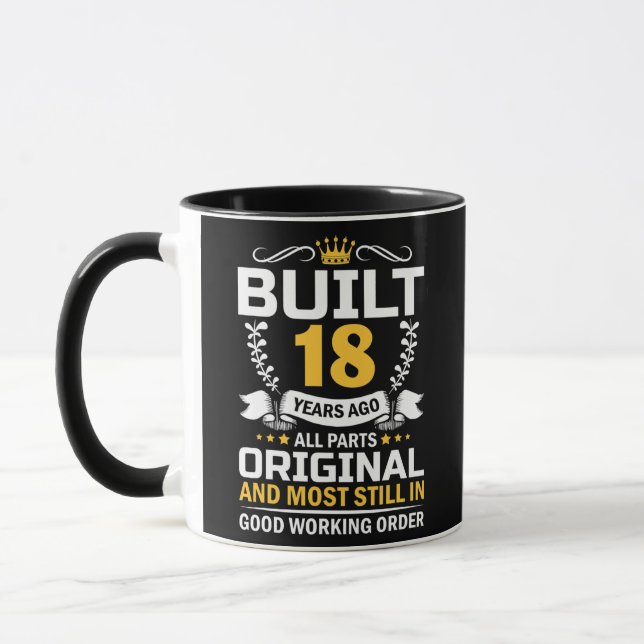 18th Birthday Man Woman Built 18 Years Ago  Mug (Left)