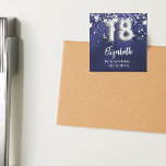 18th birthday navy blue silver stars magnet<br><div class="desc">For an 18th birthday party. A navy blue background colour with faux silver stars. The blue colour is uneven.  Add your name,  text.
Can be used as a Save the Date reminder for your guests,  party favour or as a keepsake.</div>