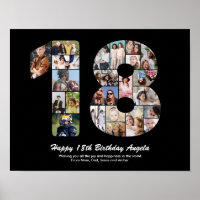 18th Birthday Number 18 Custom Photo Collage