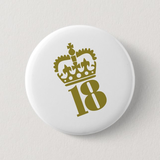 18th Birthday - Number – Eighteen 2 Inch Round Button (Front)