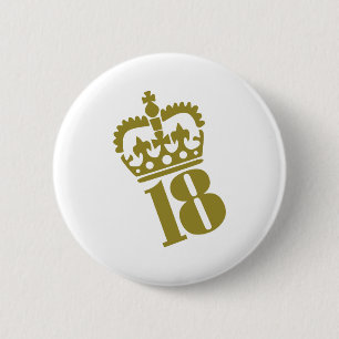 18th Birthday - Number – Eighteen 2 Inch Round Button