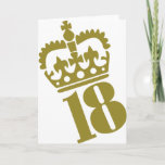 18th Birthday - Number – Eighteen Card<br><div class="desc">18th Birthday - Number - Age - Anniversary - digit - Present - Gift - Crown - 18 - Eighteen</div>