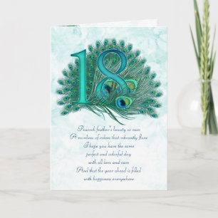 18th birthday numbered greeting cards