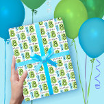 18th Birthday Numbers Green Blue Wrapping Paper Sheet<br><div class="desc">Use bold birthday years in blue and green to wrap presents and make a statement that's personal. For when turning 18 is a big deal.</div>