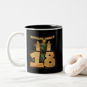 18th Birthday Official Adult 18 Year Old Two-Tone Coffee Mug