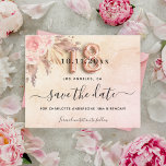 18th birthday pampas rose save the date budget flyer<br><div class="desc">Please note that this Save the date is on flyer paper and very thin. Envelopes are not included. For thicker Save the Date card (same design) please visit our store. A girly and trendy Save the Date for a 18th birthday party. A blush pink, rose gold gradient background decorated with...</div>