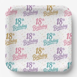 18th Birthday Paper Plates, Eighteenth Party Plate