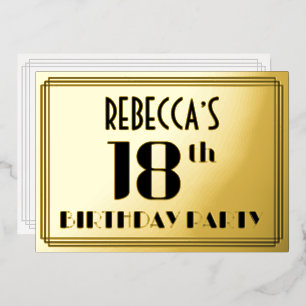 18th Birthday Party: Art Deco Look “18” and Name