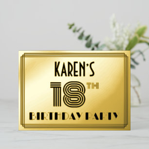 18th Birthday Party — Art Deco Style “18” & Name