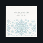 18th Birthday Party Blue White Snowflake Winter Napkin<br><div class="desc">Very elegant blue watercolor snowflakes create a pretty border along the bottom of this birthday custom napkin. Modern and minimalist design has an open and airy feel. The contemporary aesthetic will appeal to people of all ages.</div>