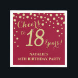 18th Birthday Party Burgundy Red and Gold Diamond Napkin<br><div class="desc">18th Birthday Party Invitation with Burgundy Red and Gold Glitter Diamond Background. Gold Confetti. Adult Birthday. Man or Woman Birthday. For further customization,  please click the "Customize it" button and use our design tool to modify this template.</div>