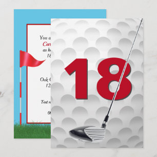 18th Birthday Party Golf Theme Invitation
