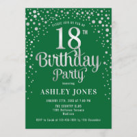 18th Birthday Party - Green & Silver