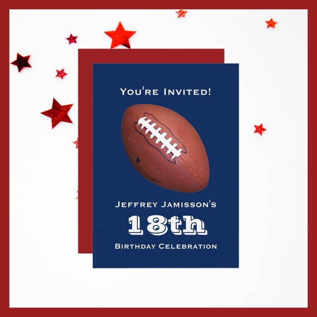 18th Birthday Party Invitation, Football Invitation (Creator Uploaded)