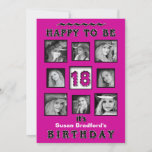 18TH Birthday Party Invitation - Photos - Fuchsia<br><div class="desc">Ideal and fun card for that special birthday. Tip: Turn your colour photos into black and white and make small images or shrink down to size within format. Note: See other birthdays for 13th, 10th, 16th, 18th, and even 21st. Works for all these ages to give that special personalized look....</div>