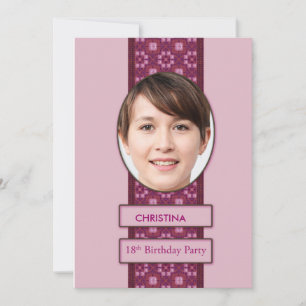18th Birthday Party Invitation Picture and Name