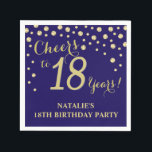 18th Birthday Party Navy Blue and Gold Diamond Napkin<br><div class="desc">18th Birthday Party Invitation with Navy Blue and Gold Glitter Diamond Background. Gold Confetti. Adult Birthday. Man or Woman Birthday. For further customization,  please click the "Customize it" button and use our design tool to modify this template.</div>