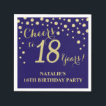18th Birthday Party Navy Blue and Gold Diamond Napkin<br><div class="desc">18th Birthday Party Invitation with Navy Blue and Gold Glitter Diamond Background. Gold Confetti. Adult Birthday. Man or Woman Birthday. For further customization,  please click the "Customize it" button and use our design tool to modify this template.</div>
