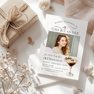 18th Birthday Party Photo Espresso Martini Invitation