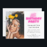 18th Birthday Party Photo Pink Neon Lumo Lights Invitation<br><div class="desc">18th Birthday Party Photo Pink Neon Lumo Lights Invitation</div>