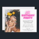 18th Birthday Party Photo Pink Neon Lumo Lights Invitation<br><div class="desc">18th Birthday Party Photo Pink Neon Lumo Lights Invitation</div>