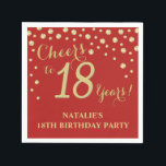 18th Birthday Party Red and Gold Diamond Napkins<br><div class="desc">18th Birthday Party Invitation with Red and Gold Glitter Diamond Background. Gold Confetti. Adult Birthday. Man or Woman Birthday. For further customization,  please click the "Customize it" button and use our design tool to modify this template.</div>