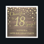 18th Birthday Party Rustic and Gold Diamond Napkin<br><div class="desc">18th Birthday Party Invitation with Rustic and Gold Glitter Diamond Background. Gold Confetti. Adult Birthday. Man or Woman Birthday. For further customization,  please click the "Customize it" button and use our design tool to modify this template.</div>