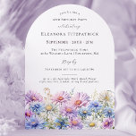18th Birthday Party September Birth Month Flower  Invitation<br><div class="desc">Elegant watercolor asters create a floral border at the bottom of this arch-shaped birthday invitation. The soft pastel purple,  pink blue and white flowers are the September birthday month flower making this the perfect theme for your September birthday.</div>