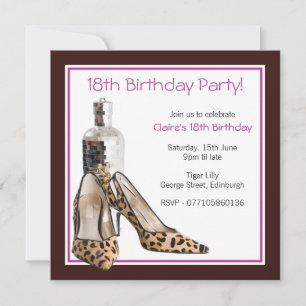 18th Birthday Party Shoes Invitation
