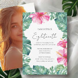 18th Birthday Party Tropical Aloha Theme Invitation<br><div class="desc">Modern Tropical 18th Birthday Invitations – Luau Pool Party Theme 🌺🏝️ Celebrate your 18th birthday in style with these modern tropical invitations, featuring vibrant fuchsia pink hibiscus flowers and watercolor monstera palm leaves. 🌿 Perfect for Luau Party Ideas – Great for a beach or pool party with a tropical vibe....</div>