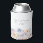 18th Birthday Party Watercolor Floral Custom Can Cooler<br><div class="desc">An elegant watercolor floral border of vintage flowers decorates the bottom of this 18th birthday party custom can cooler. The soft pastel flowers are accented with modern line art. The birthday celebrant's name and birthday follow. All text is editable.</div>