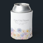 18th Birthday Party Watercolor Floral Custom Can Cooler<br><div class="desc">An elegant watercolor floral border of vintage flowers decorates the bottom of this 18th birthday party custom can cooler. The soft pastel flowers are accented with modern line art. The birthday celebrant's name and birthday follow. All text is editable.</div>