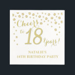 18th Birthday Party White and Gold Diamond Napkin<br><div class="desc">18th Birthday Party Invitation with White and Gold Glitter Diamond Background. Gold Confetti. Adult Birthday. Man or Woman Birthday. For further customization,  please click the "Customize it" button and use our design tool to modify this template.</div>