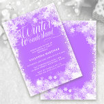 18th Birthday Party Winter Wonderland Snowflake Invitation<br><div class="desc">Elegant winter wonderland 18th birthday invitation features beautiful calligraphy surrounded by a lush snowflake and snow border. The snowflakes pop against the pretty soft purple background. You can actually change the background colour to any colour. Winter Wonderland can't be changed, but all of the remaining text can be edited. This...</div>